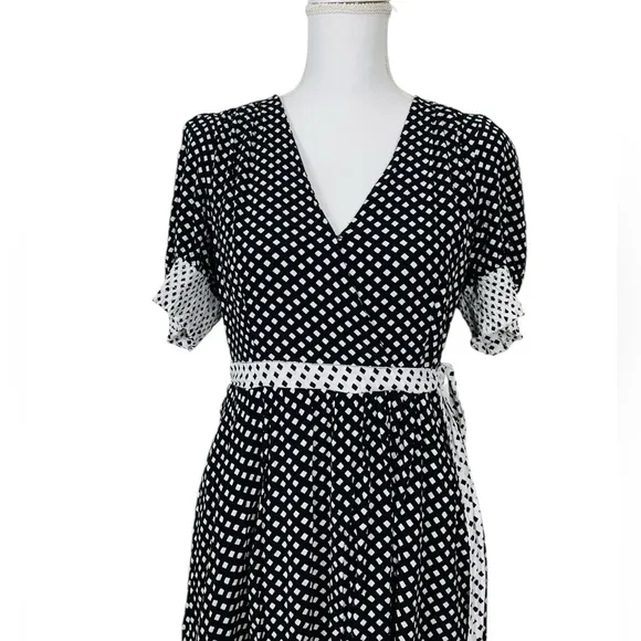 Anthropologie Maeve Breanna Polka Dot Wrap Dress Size 10