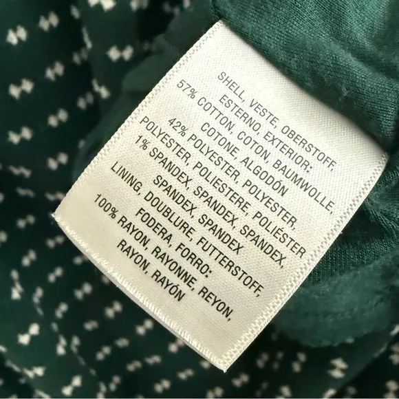 Anthropologie Maeve Malta Textured Knit Mini Dress Dark Green White Medium