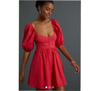 Anthropologie Maeve Puff-Sleeved Sweetheart MIni Dress size M