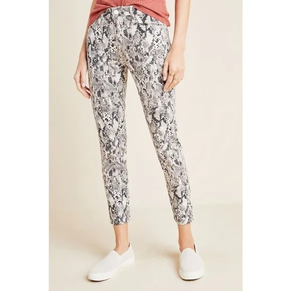 💕ANTHROPOLOGIE💕 Snake-Printed High-Rise Skinny