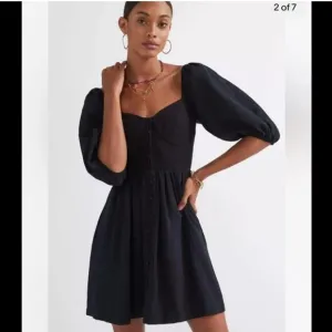 ANTHROPOLOGIE x MAEVE Puff-Sleeved Sweetheart MIni Dress Black Size XS