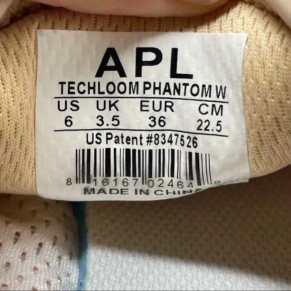 APL Techloom Phantom Blush Cream Lightweight Sneakers Size 6