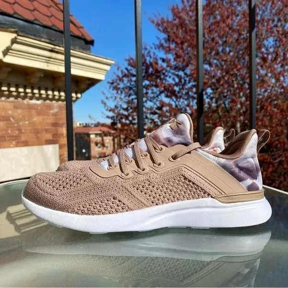 APL Techloom Tracer Sneakers Women's in Almond Caramel Tie Dye