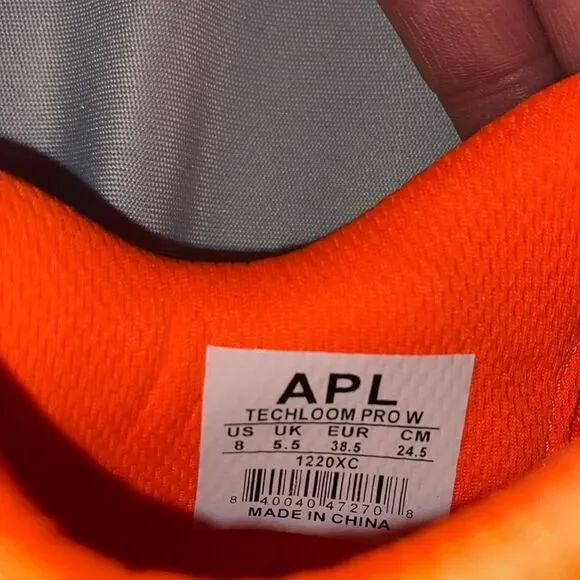APL TECHLOOM PRO KNIT RUNNING SNEAKERS NEW NEON ORANGE 7.5
