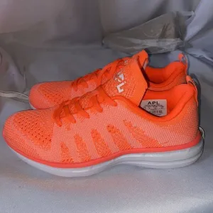 APL TECHLOOM PRO KNIT RUNNING SNEAKERS NEW NEON ORANGE 7.5
