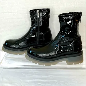 Aquatalia Black Patent Leather Dhia Boots, Women’s 8, NWOT