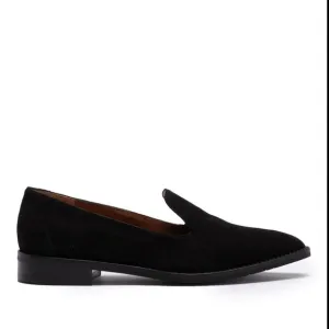 Aquatalia Black Suede Gilda Flats Size 6 1/2