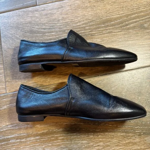 Aquatalia Revy black Nappa leather loafers size 8.5