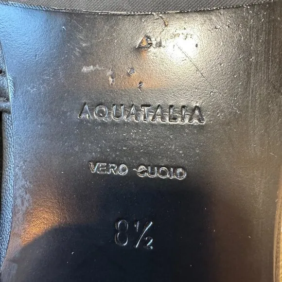Aquatalia Revy black Nappa leather loafers size 8.5