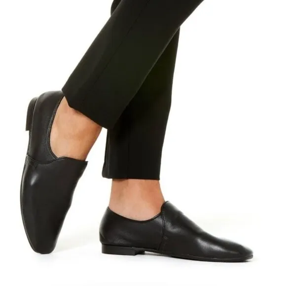 Aquatalia Revy black Nappa leather loafers size 8.5