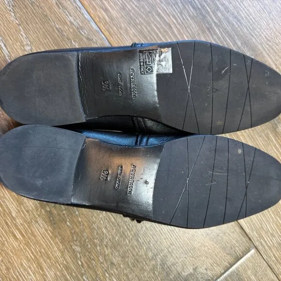 Aquatalia Revy black Nappa leather loafers size 8.5