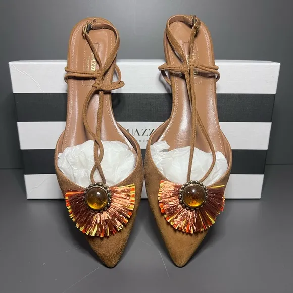 Aquazzura Brown Suede Women's Shoes