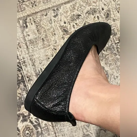 Arche France Laius Patent Leather Black Ballerina Flats-Women’s 39/8-8.5