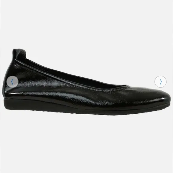Arche France Laius Patent Leather Black Ballerina Flats-Women’s 39/8-8.5