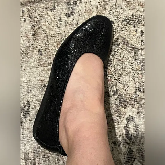 Arche France Laius Patent Leather Black Ballerina Flats-Women’s 39/8-8.5