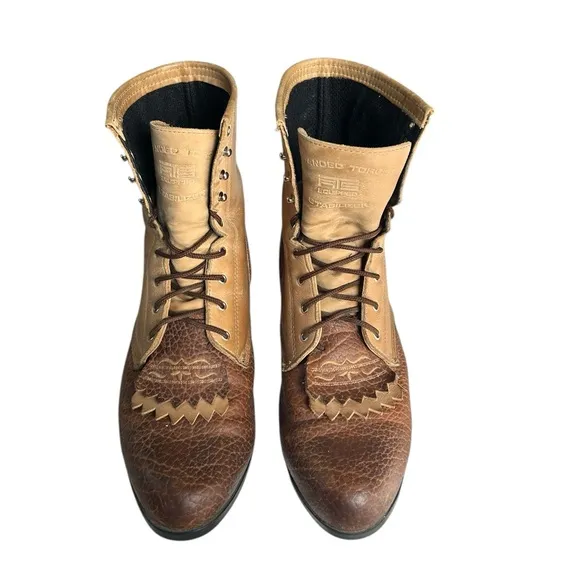 ARIAT MEN'S HERITAGE LACER WESTERN BOOTS ROUND TOE Two Tone Leather Work Boot 13