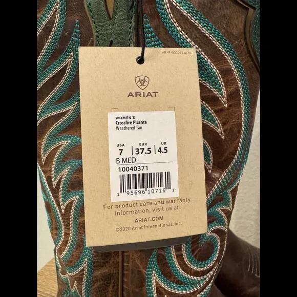 Ariat Women's Crossfire Picante Square Toe Western Boot l Size 7