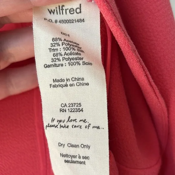 Aritzia Wilfred Lightweight Coral Pink Bright Blazer Size 6 Open Front Business