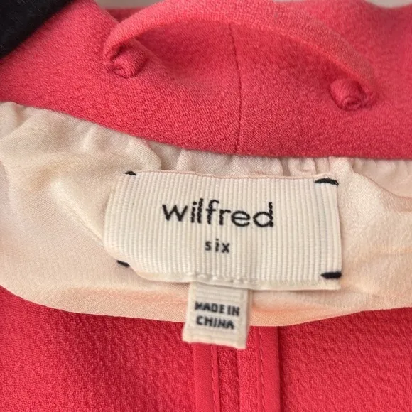 Aritzia Wilfred Lightweight Coral Pink Bright Blazer Size 6 Open Front Business