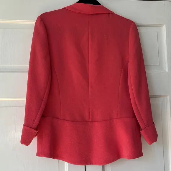 Aritzia Wilfred Lightweight Coral Pink Bright Blazer Size 6 Open Front Business