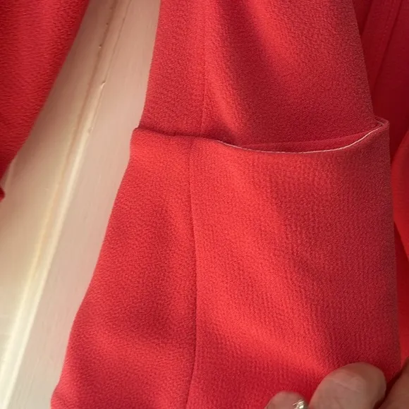 Aritzia Wilfred Lightweight Coral Pink Bright Blazer Size 6 Open Front Business