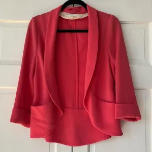 Aritzia Wilfred Lightweight Coral Pink Bright Blazer Size 6 Open Front Business