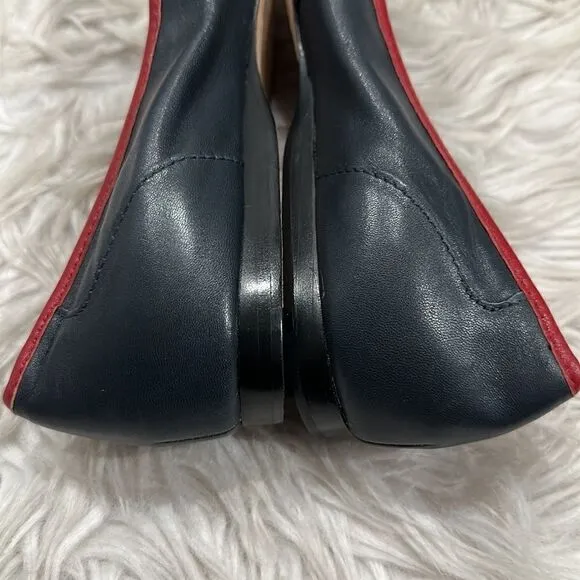 Array Salute Leather Red White And Blue Star Embellished Slip On Loafer Sz 10N