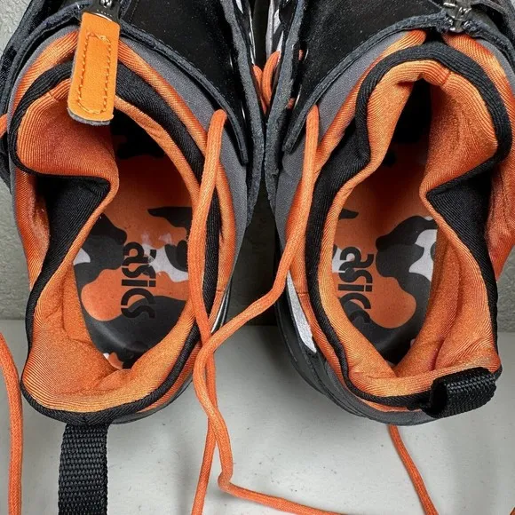 Asics Gel-Lyte MT Black White Orange Athletic Shoes Sneakers Split Zip Men 11.5