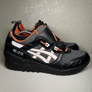 Asics Gel-Lyte MT Black White Orange Athletic Shoes Sneakers Split Zip Men 11.5
