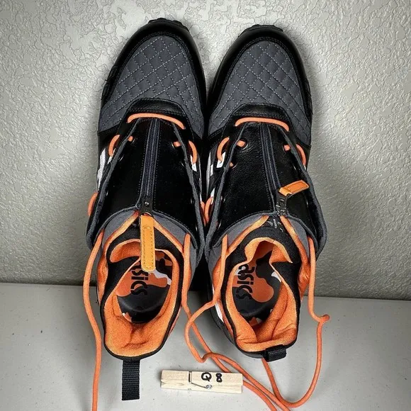 Asics Gel-Lyte MT Black White Orange Athletic Shoes Sneakers Split Zip Men 11.5
