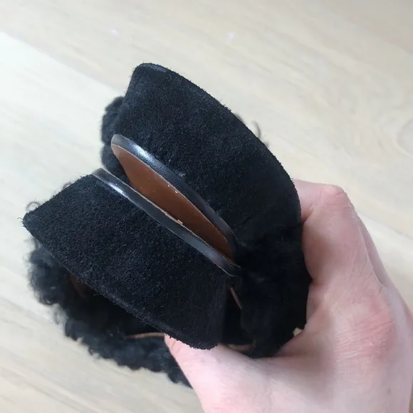 ATP Atelier x Net-a-Porter | NWOB Black Doris Shearling Slides - Size IT 39
