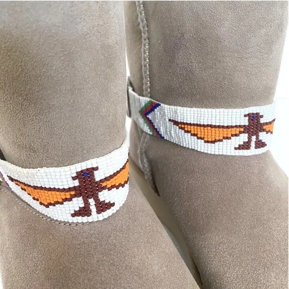 Australia Luxe Collective Joshua Shearling Boots with Beaded Bands Size 6