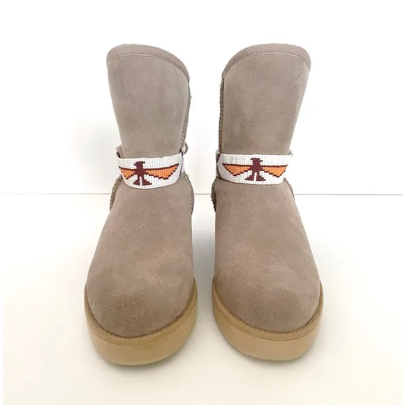 Australia Luxe Collective Joshua Shearling Boots with Beaded Bands Size 6