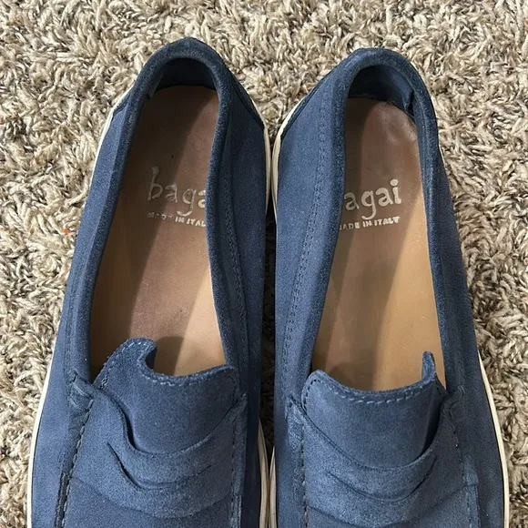 Bagai Blue Suede Slip On Loafers Sz 44 US 11