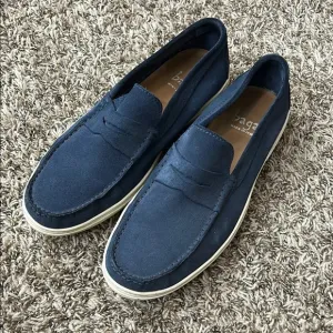 Bagai Blue Suede Slip On Loafers Sz 44 US 11