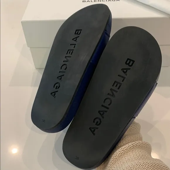 Balenciaga Blue Slides