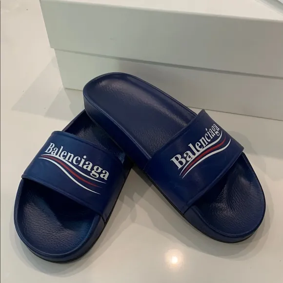 Balenciaga Blue Slides