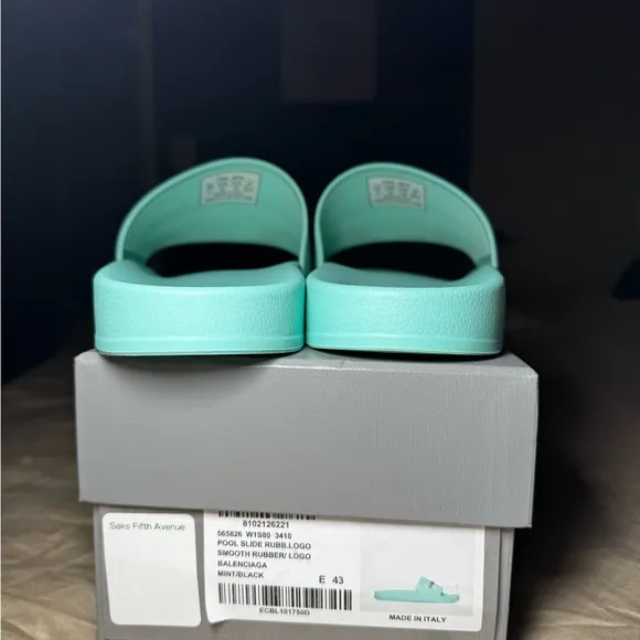 Balenciaga Mint Green Slides