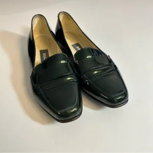Bally Addie Green Patent Leather Loafers Size 5