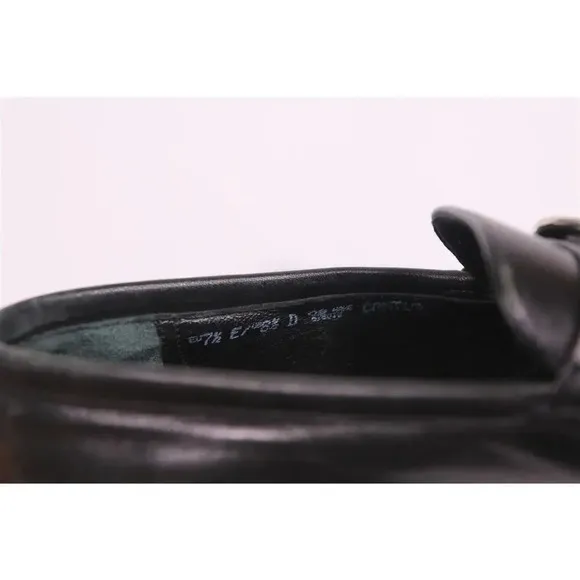 Bally Cantus Black Leather Buckle Strap Loafers Men's US 8.5