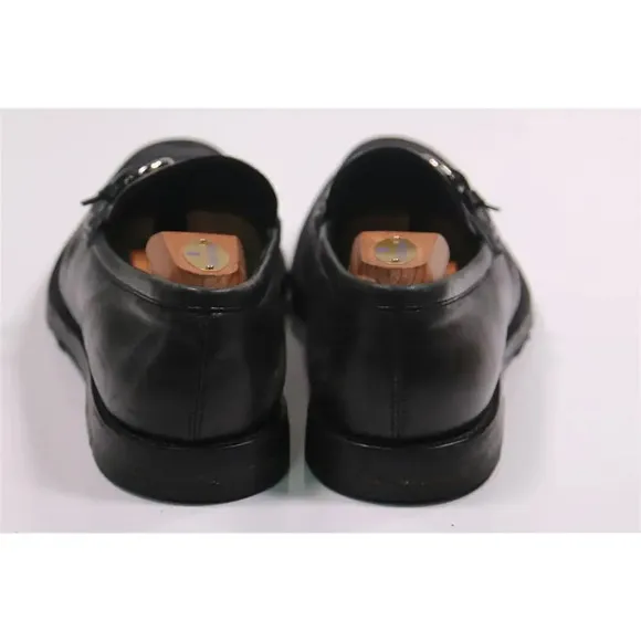 Bally Cantus Black Leather Buckle Strap Loafers Men's US 8.5
