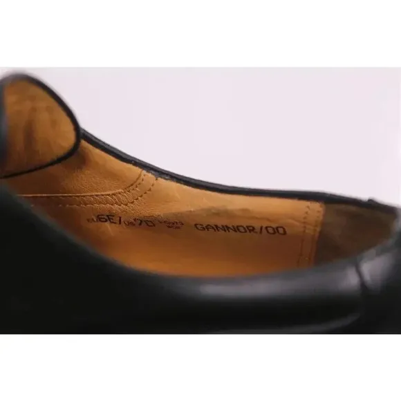 Bally Gannor Black Single Buckle Leather Dress Shoes Men's US 7 D