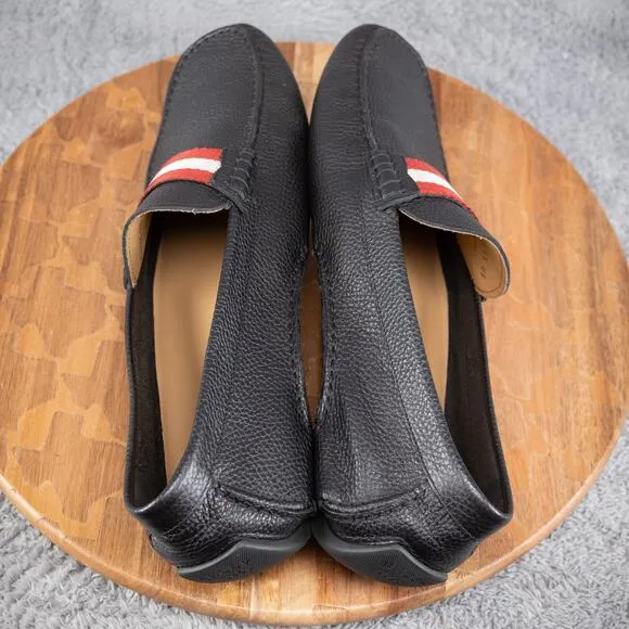 Bally Men's Size 13 Black Calf Plain Leather Loafers Made in Italy