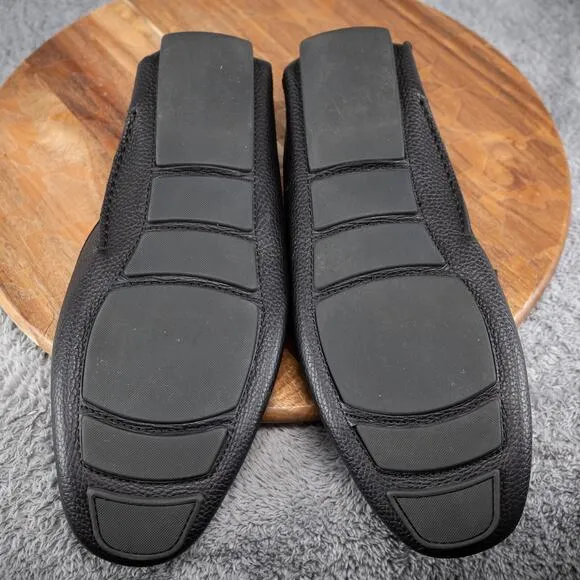 Bally Men's Size 13 Black Calf Plain Leather Loafers Made in Italy