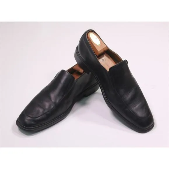 Bally Switzerland Caddo Black Slip-On Leather Dress Shoes US 9.5 F