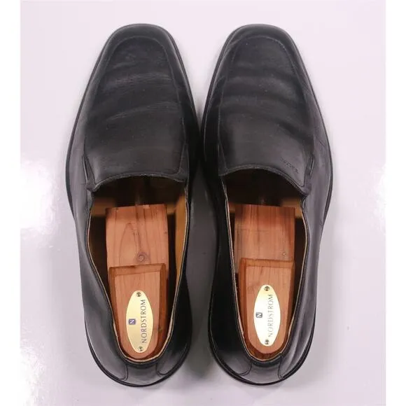 Bally Switzerland Caddo Black Slip-On Leather Dress Shoes US 9.5 F
