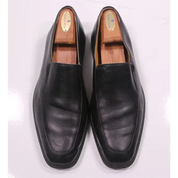 Bally Switzerland Caddo Black Slip-On Leather Dress Shoes US 9.5 F