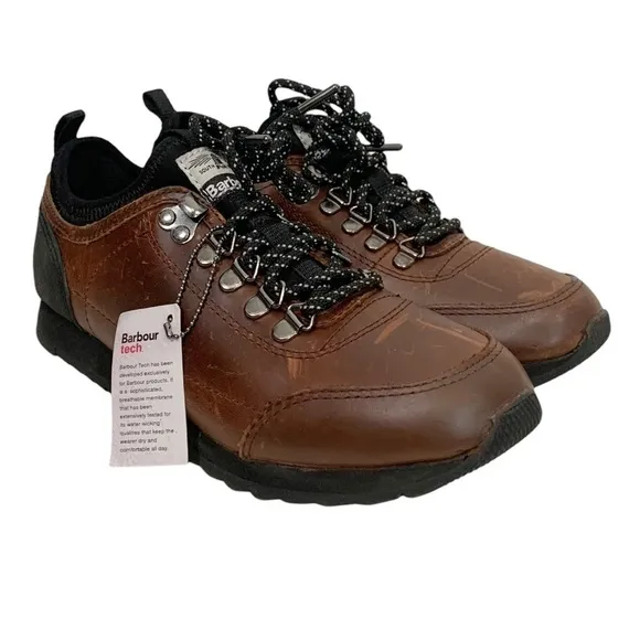 Barbour Tech Leather Sneakers Size 8 NWT