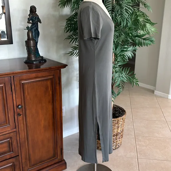Barefoot Dreams Malibu Collection Organic Cotton Ribbed Dress ~ Olive Branch