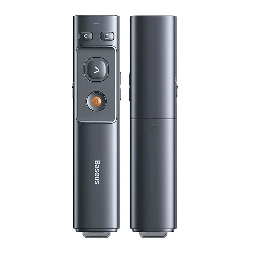 Baseus Orange Dot PPT Clicker (Red Laser) - Grey Battery Version